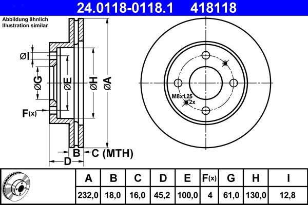 Disque de frein   24.0118-0118.1