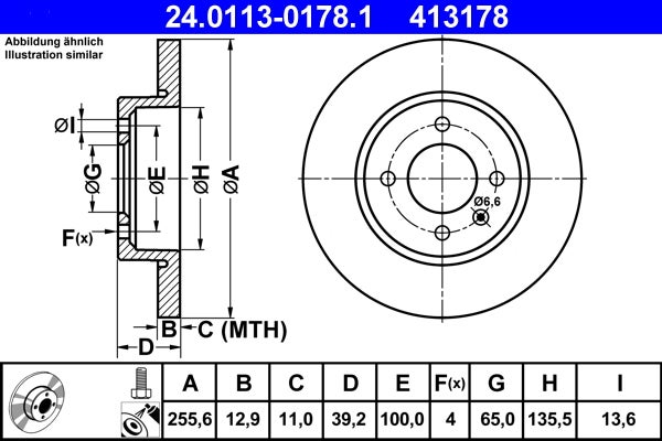 Disque de frein   24.0113-0178.1