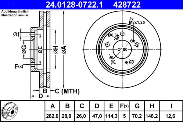 Disque de frein   24.0128-0722.1