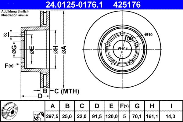 Disque de frein   24.0125-0176.1