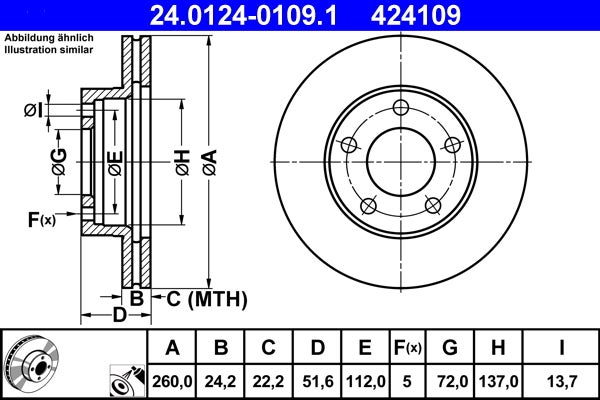 Disque de frein   24.0124-0109.1