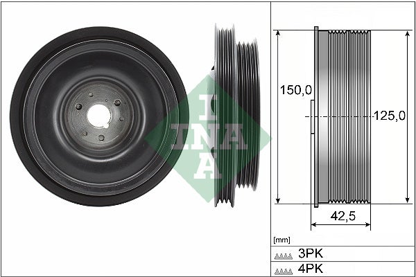 Poulie vilebrequin, Poulie damper   544 0161 10