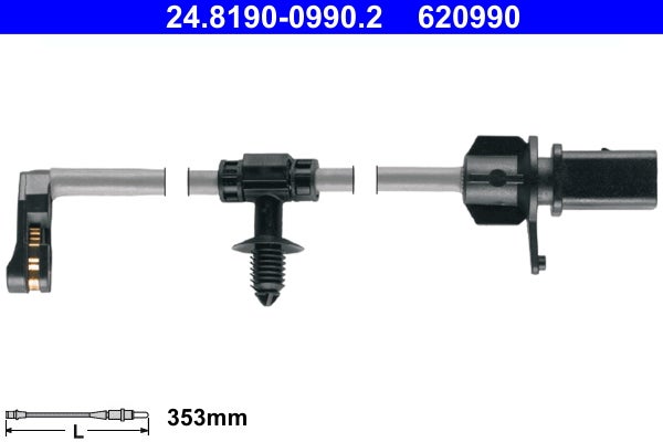 Contact d'avertissement, usure des plaquettes de frein   24.8190-0990.2