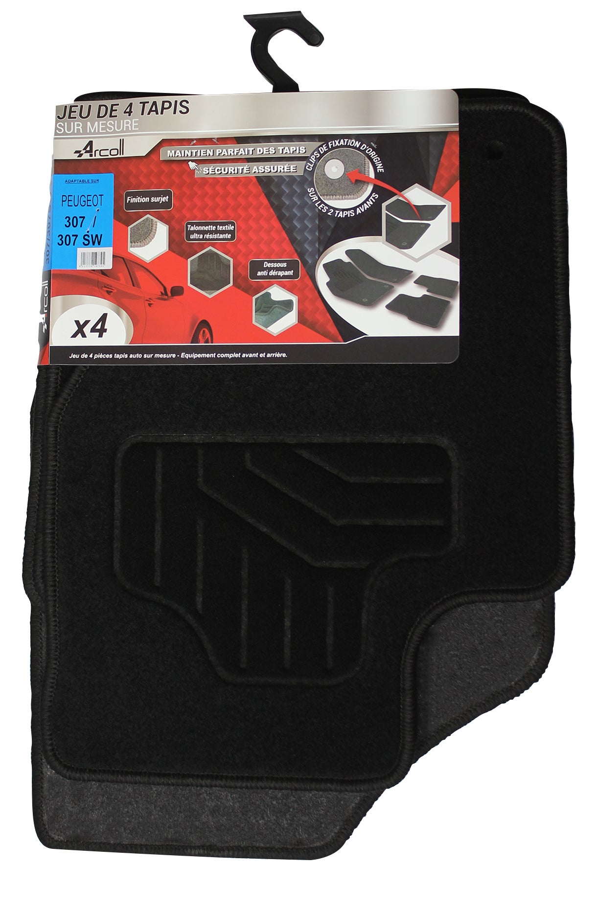   - 4 tapis Peugeot 307 et Peugeot 307SW de 08/2000 à 2011