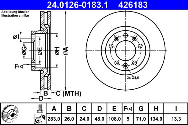 Disque de frein   24.0126-0183.1