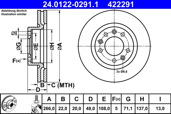 Disque de frein   24.0122-0291.1