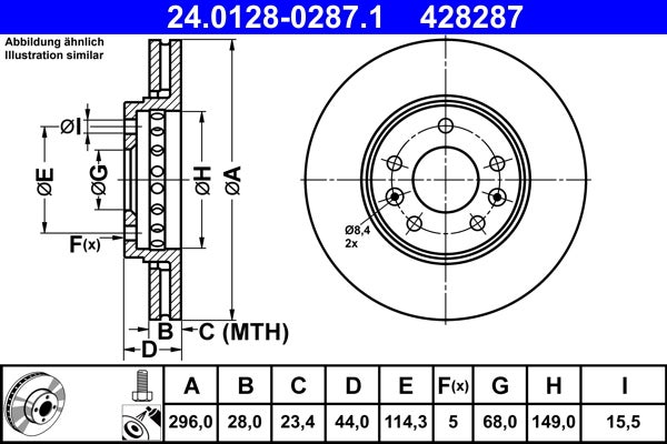 Disque de frein   24.0128-0287.1